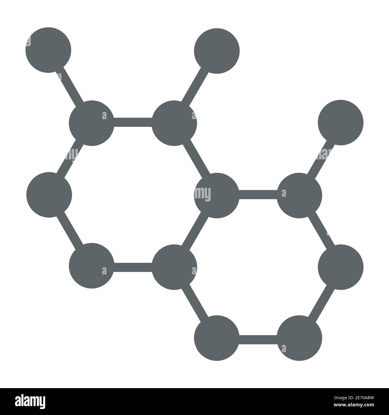 Molekulare Struktur solide Symbol, Wissenschaft Konzept, Molekül Zeichen auf weißem Hintergrund, chemische Formel, bestehend aus Molekülen Symbol in Glyph-Stil für Stock Vektor