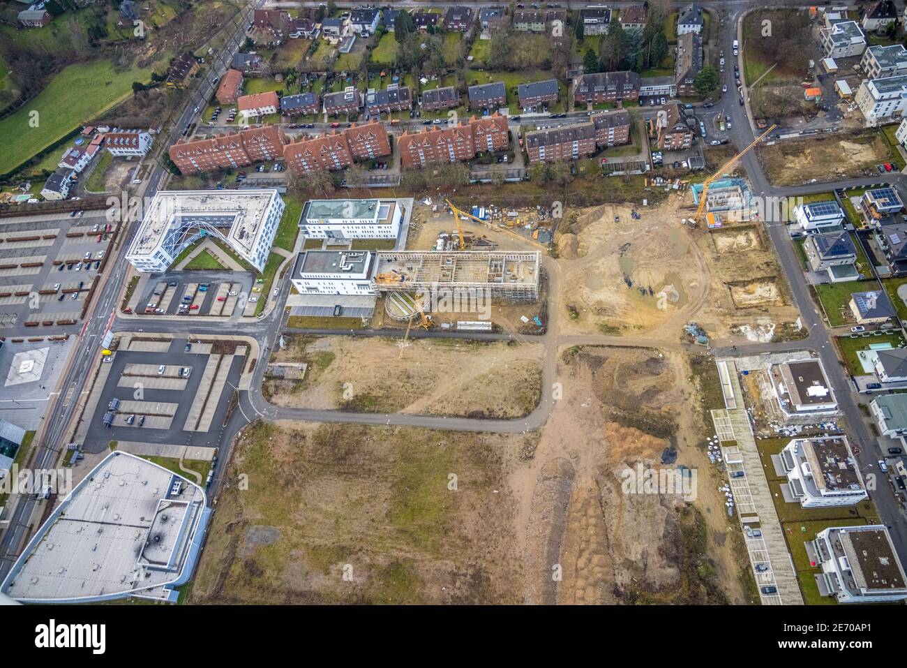 Baugebiet Paracelsuspark mit Innovationszentrum und neuen Wohngebäuden, SCI:Q Wissenschaftsviertel Hamm, Bad Hamm, Hamm, Ruhrgebiet, Nordrhein- Stockfoto