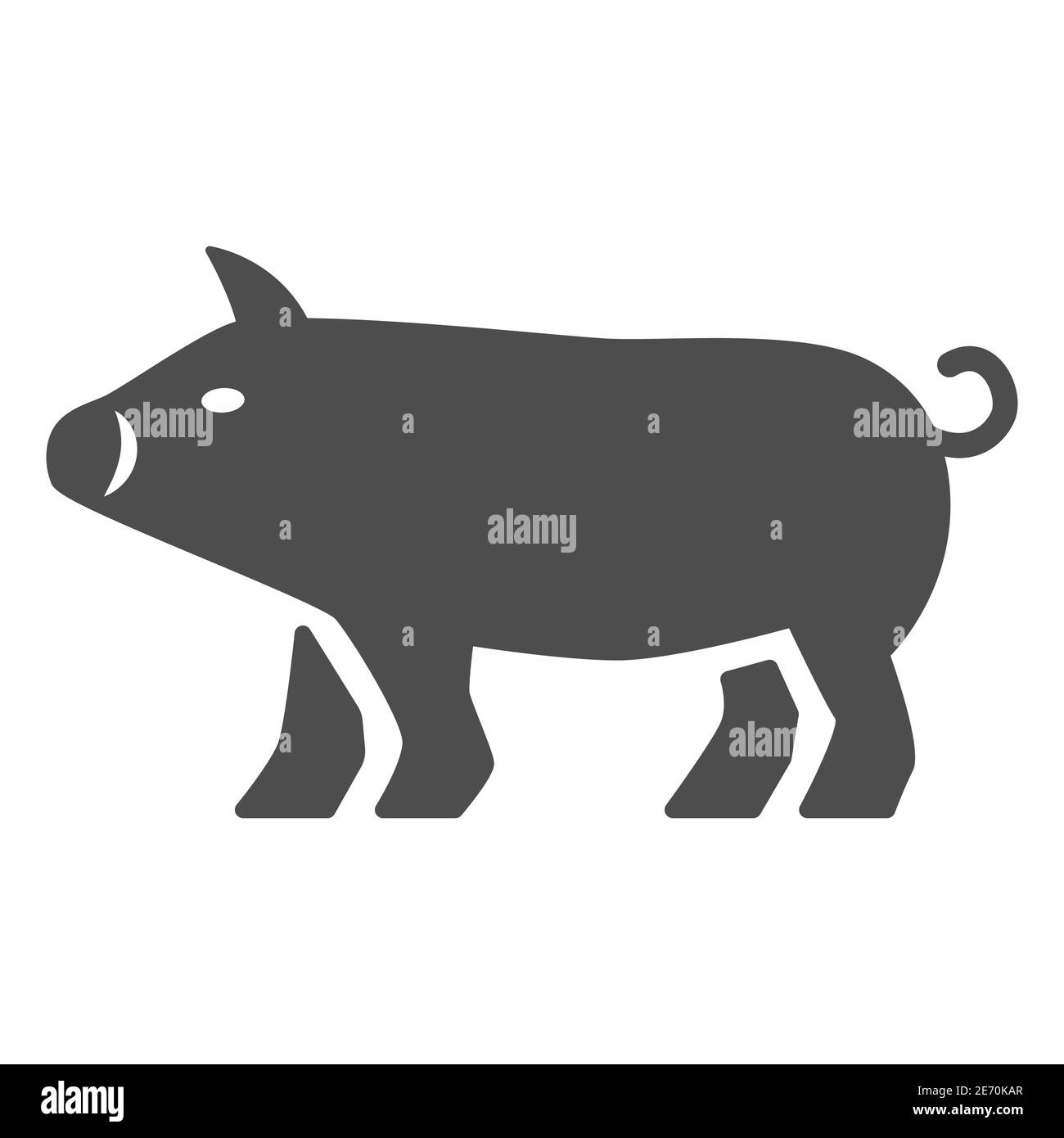 Pig solide Ikone, Bauernhof Tiere Konzept, Schweinefleisch Zeichen auf weißem Hintergrund, Schwein Silhouette Symbol in Glyph-Stil für mobile Konzept und Web-Design. Vektor Stock Vektor