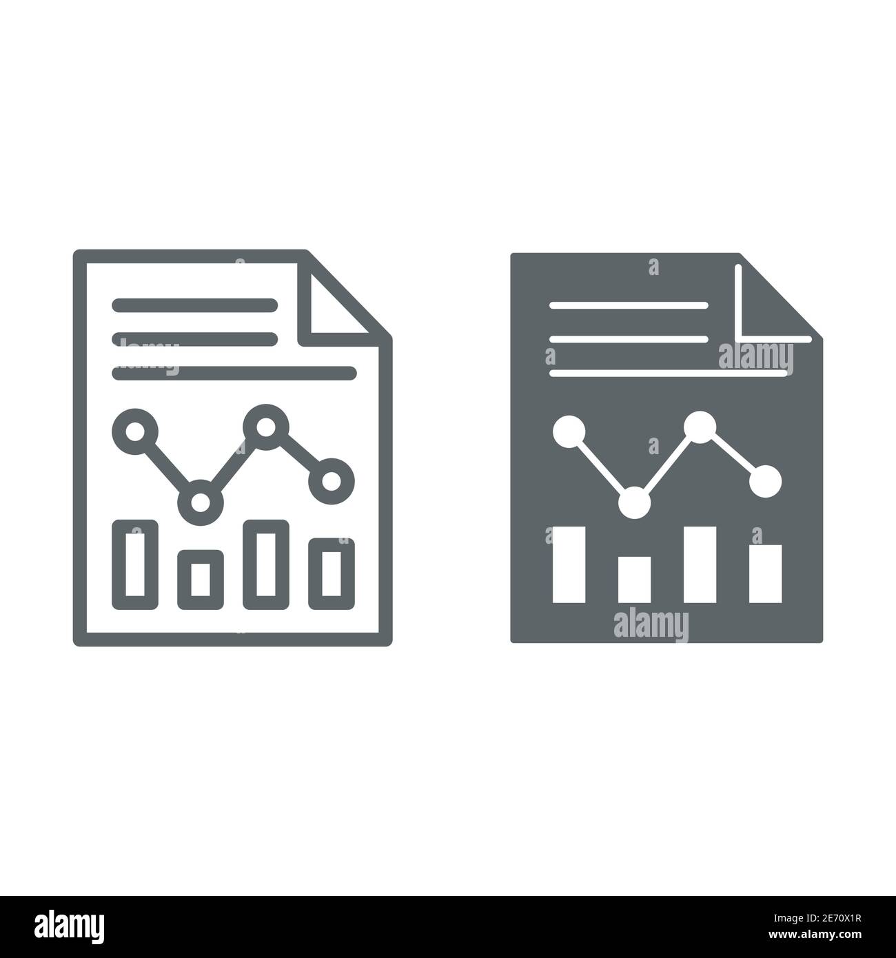 Seite aus Science Book Line und Solid Icon, Science Concept, Broschüre Flyer mit chemisches Molekül Zeichen auf weißem Hintergrund, DNA-Report-Symbol in Stock Vektor