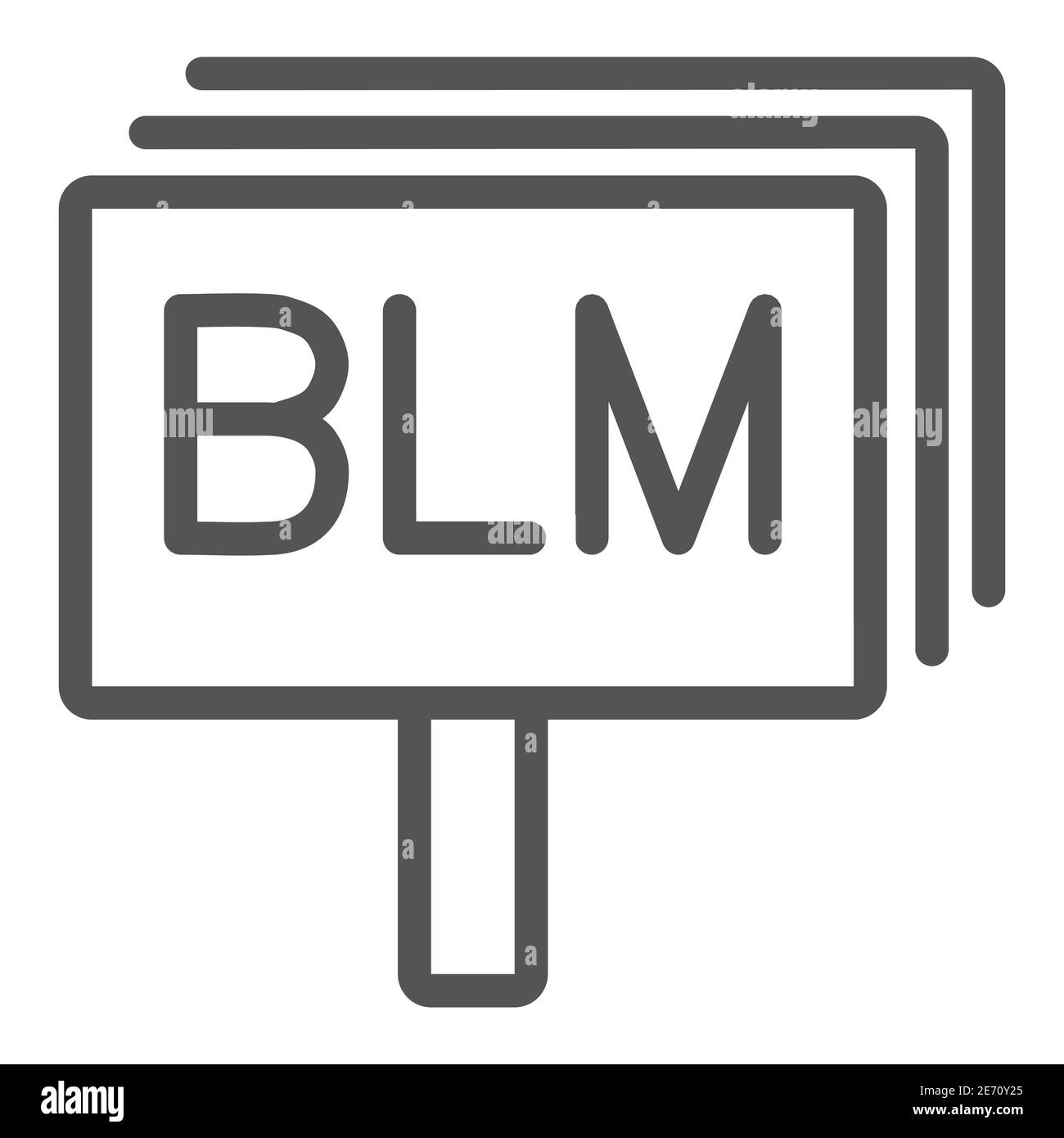 Black Lives Matter Board Linie Symbol, Black Lives Matter Konzept, BLM Zeichen auf weißem Hintergrund, Stop Rassismus Poster Symbol in Umriss Stil für mobile Stock Vektor