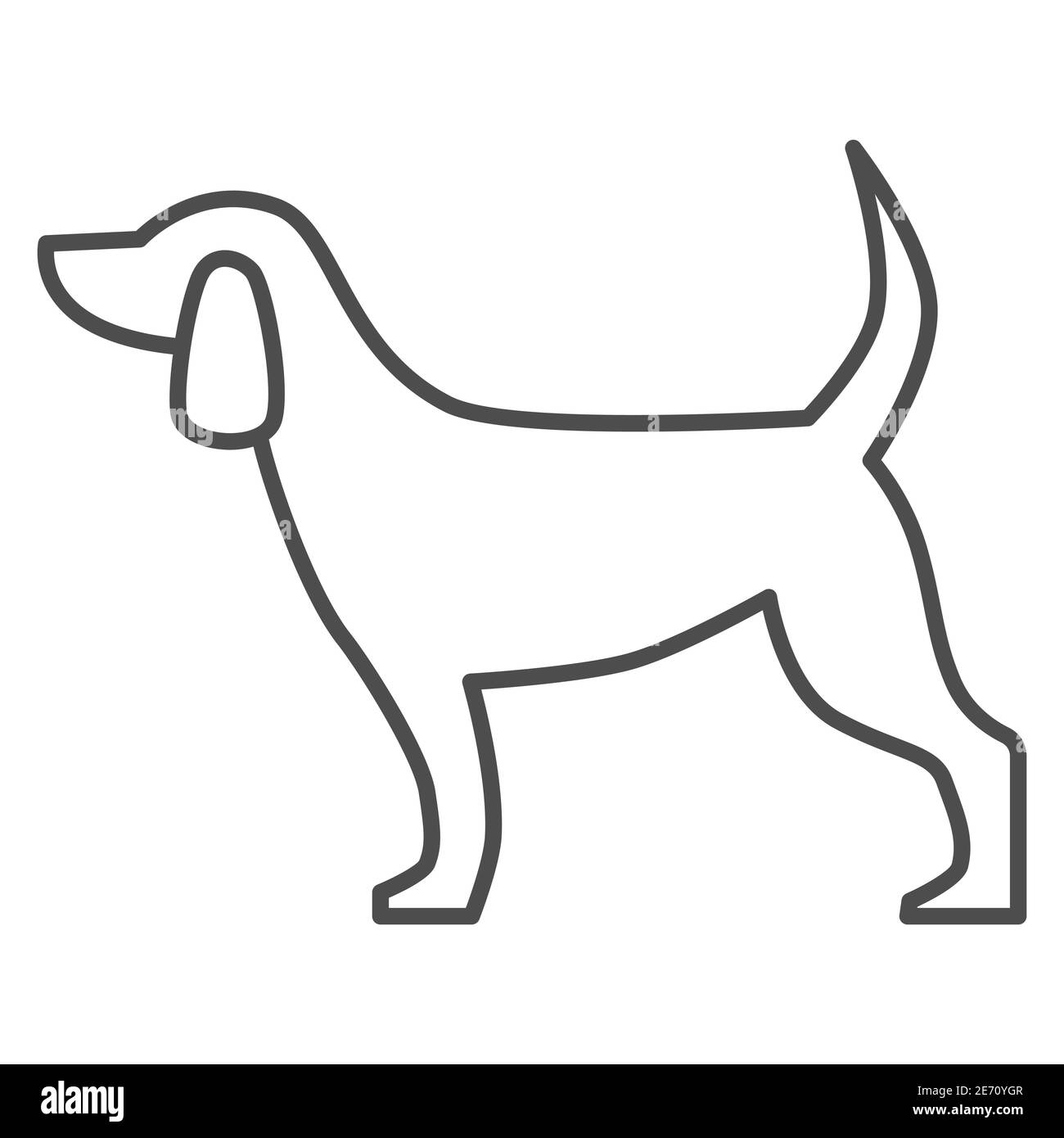 Hund dünne Linie Symbol, Haustiere Konzept, Welpe Zeichen auf weißem  Hintergrund, Hund stehend Silhouette Symbol in Umriss-Stil für mobile  Konzept und Web-Design Stock-Vektorgrafik - Alamy
