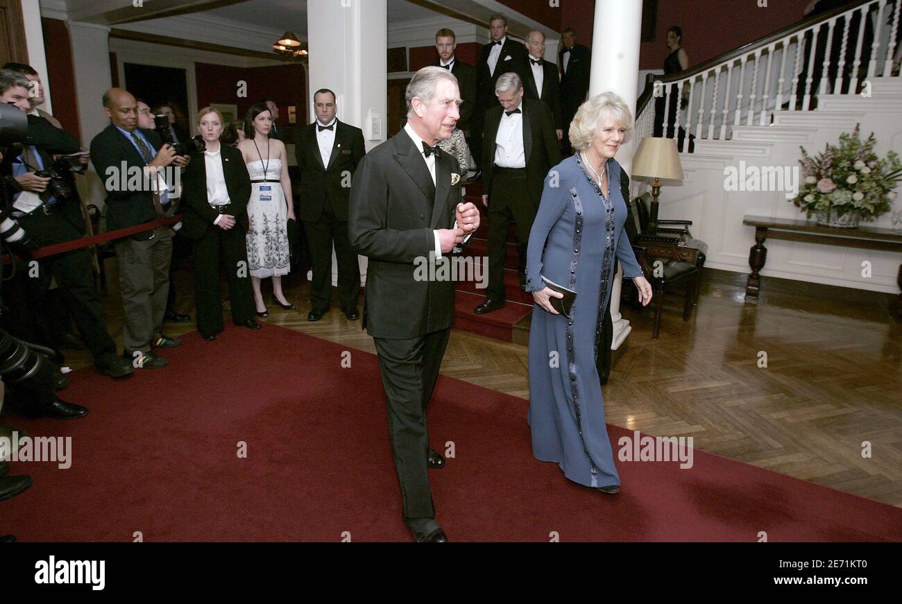 Der britische Prinz Charles, der Prinz von Wales und seine Frau Camilla, die Herzogin von Cornwall nehmen am 28. Januar 2007 an der Gala im Harvard Club in New York City, USA, Teil. Der Prinz von Wales erhielt später den Global Environmental Citizen Award vom Harvard Medical School Center for Health and the Global Environment für seine herausragenden Arbeiten zum Schutz der globalen Umwelt. Foto von Stephen Chernin/AP/Pool/ABACAPRESS.COM Stockfoto