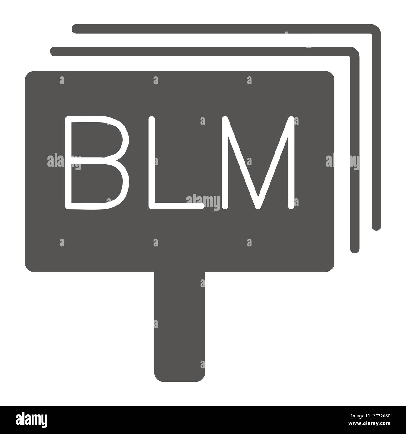 Black Lives Materie Board solide Symbol, Black Lives Materie Konzept, BLM-Zeichen auf weißem Hintergrund, Stop Rassismus Poster-Symbol in Glyph-Stil für mobile Stock Vektor