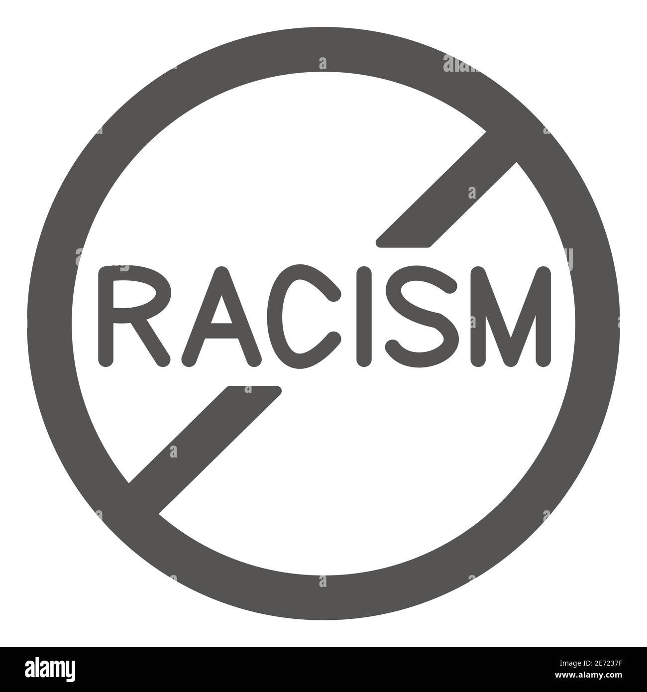 Nein zu Rassismus Zeichen solide Ikone, Black Lives Materie Konzept, Stop Rassismus Symbol auf weißem Hintergrund, kein Rassismus Symbol in Glyphe Stil für mobile Konzept und Stock Vektor