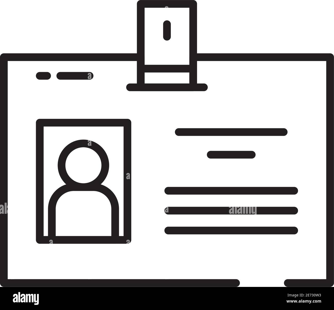 id-Kartensymbol auf weißem Hintergrund, Halb-Line-Stil, Vektorgrafik Stock Vektor