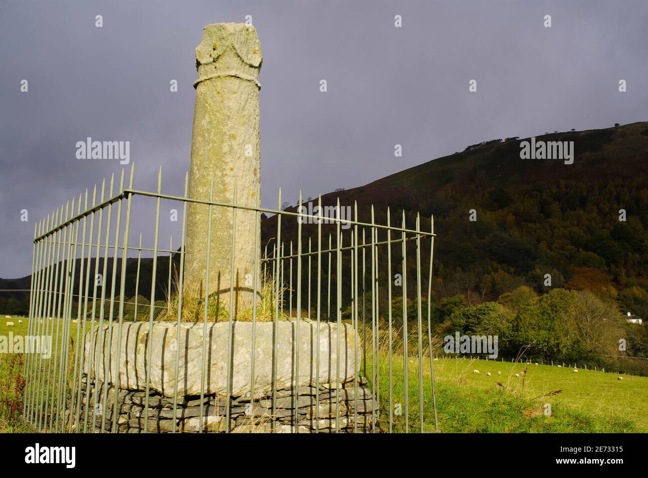 Elisegs-Säule, Llangollen, Nordwales, Stockfoto