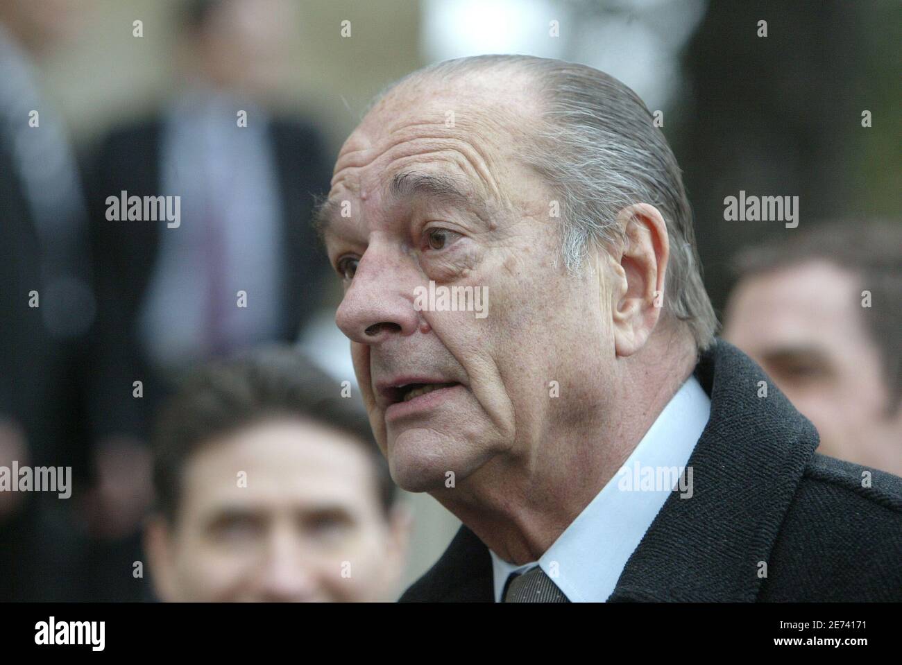 Präsident Jacques Chirac, der am Montag, den 19. März 2007, die Ausstellung "Afghanistan Treasures" im Guimet Museum in Paris besucht. Foto von Bernard Bisson/ABACAPRESS.COM Stockfoto