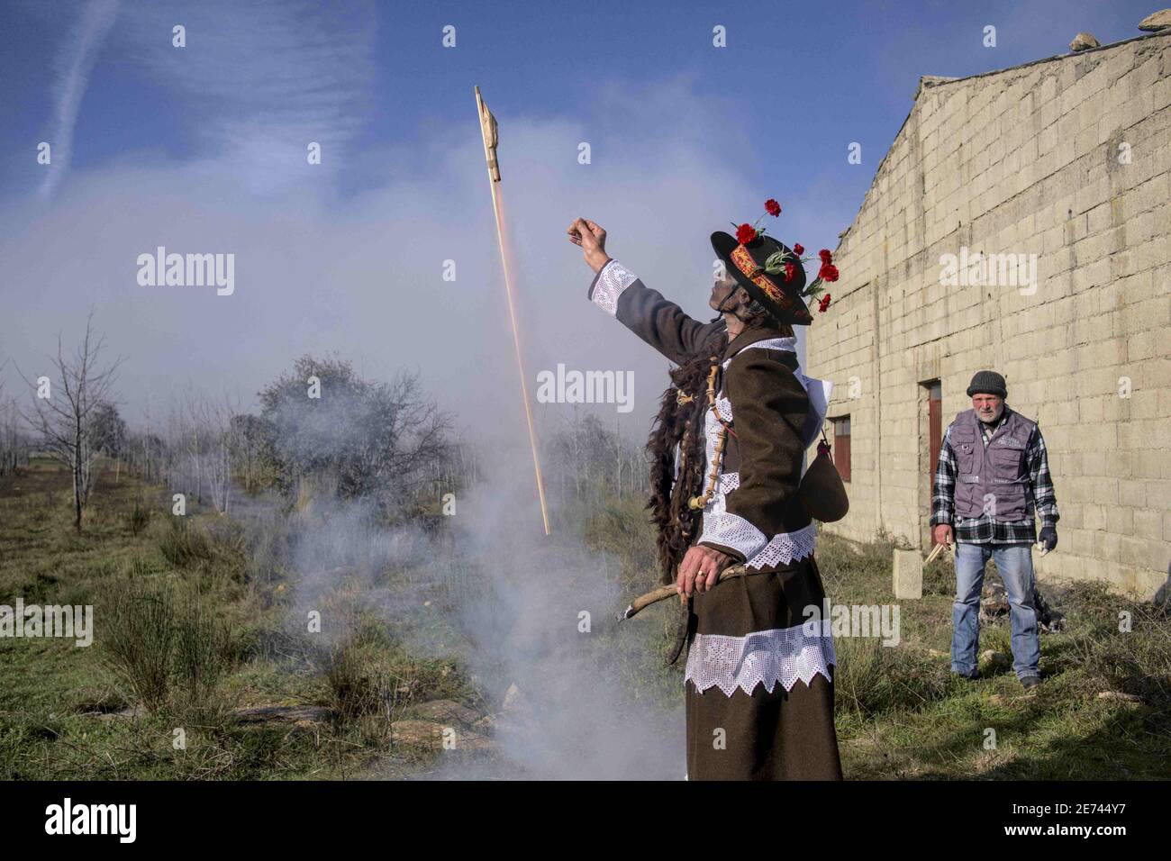 Die Feier des Festa do Menino (Kleinkindfest), eine Feier, die am ersten Tag des Jahres in Vila Chá de Braciosa, a vi stattfindet Stockfoto