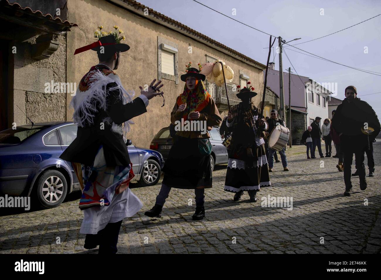 Die Feier des Festa do Menino (Kleinkindfest), eine Feier, die am ersten Tag des Jahres in Vila Chá de Braciosa, a vi stattfindet Stockfoto