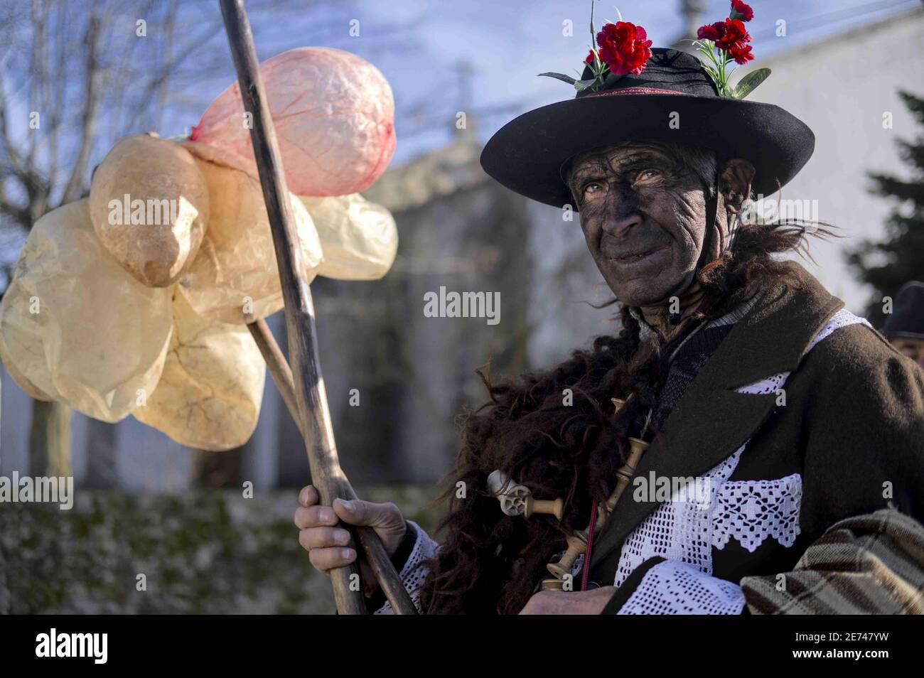 Die Feier des Festa do Menino (Kleinkindfest), eine Feier, die am ersten Tag des Jahres in Vila Chá de Braciosa, a vi stattfindet Stockfoto