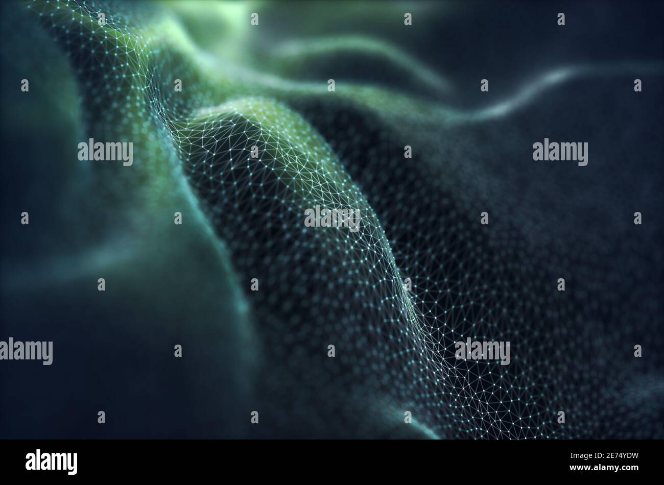 Abstraktes Hintergrundbild Konzept. Bunte Mesh, Internet-Verbindungen in Cloud Computing. 3D-Illustration. Stockfoto