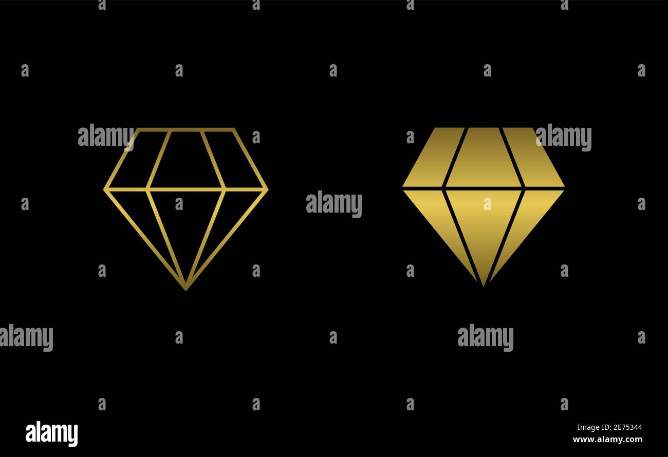 Goldene Diamant-Ikone Stock Vektor