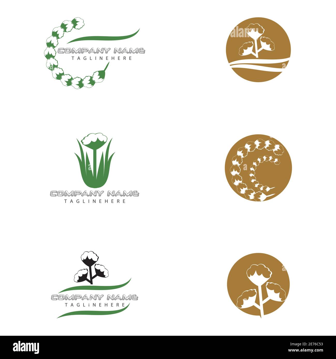 Set Cotton Logo Vorlage Vektor Symbol Natur Stock Vektor