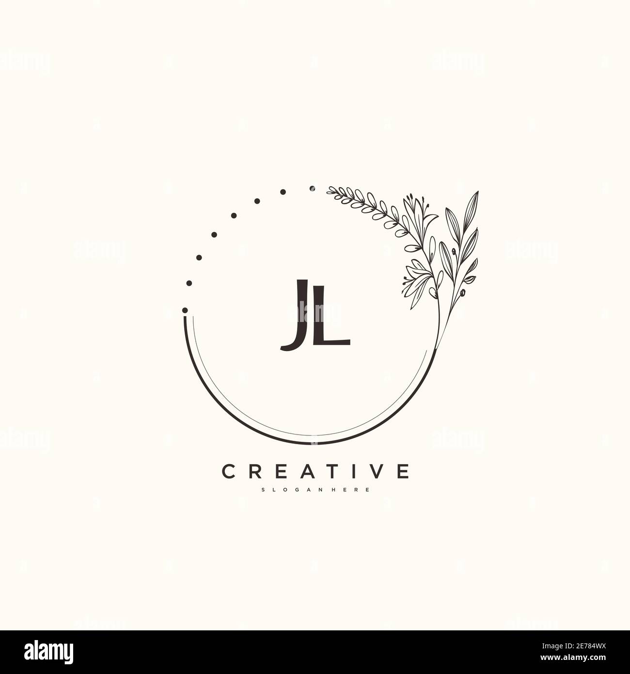 JL Beauty Vektor Initial Logo Art, Handschrift Logo der ersten Unterschrift, Hochzeit, Mode, jewerly, Boutique, floral und botanisch mit kreativen temp Stock Vektor