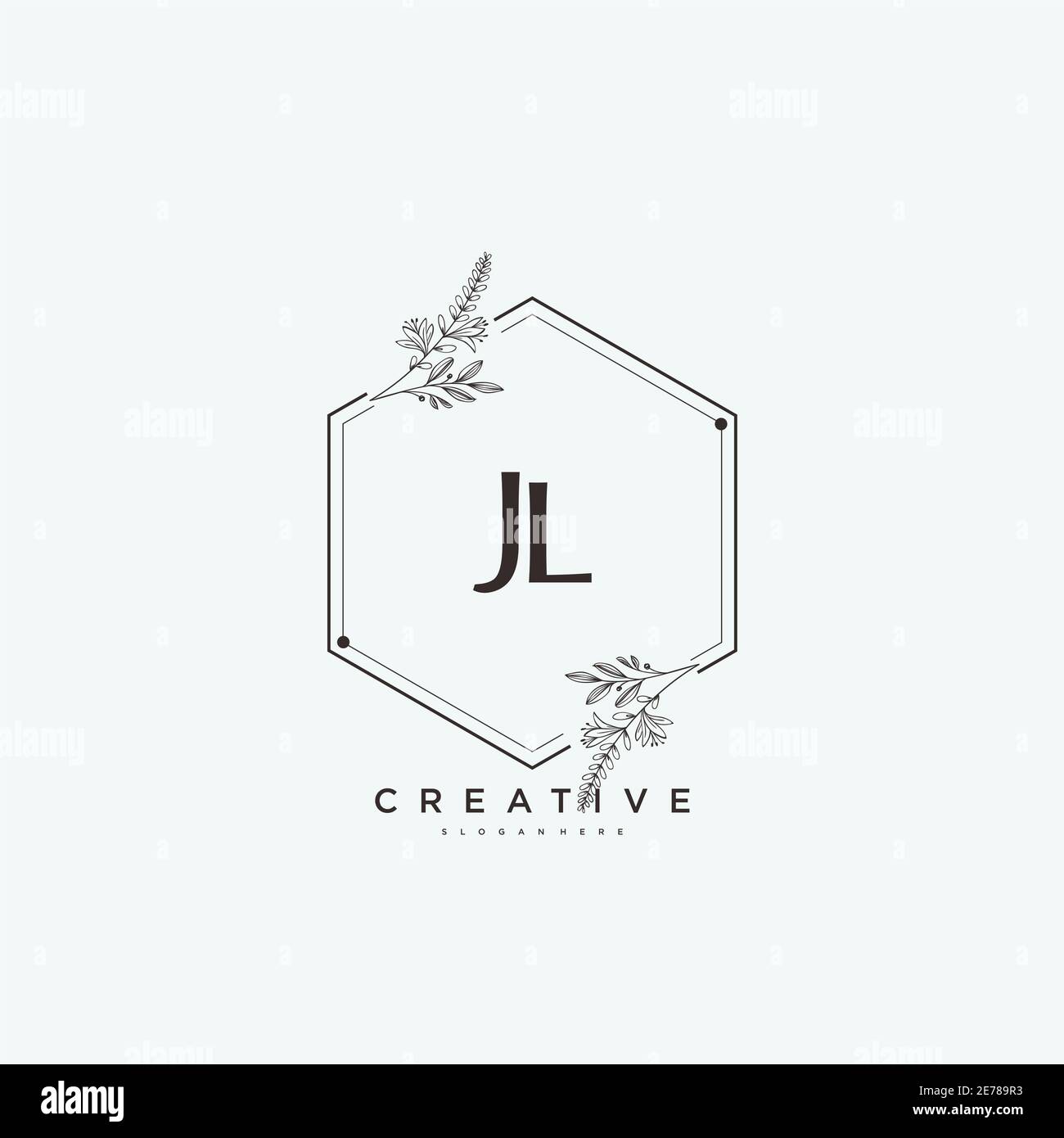JL Beauty Vektor Initial Logo Art, Handschrift Logo der ersten Unterschrift, Hochzeit, Mode, jewerly, Boutique, floral und botanisch mit kreativen temp Stock Vektor