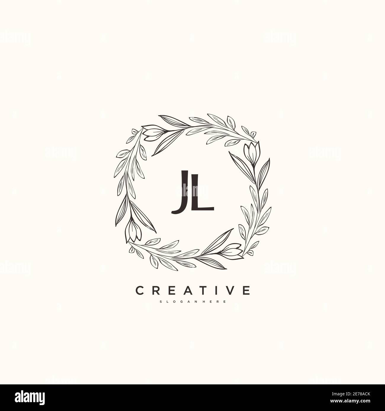JL Beauty Vektor Initial Logo Art, Handschrift Logo der ersten Unterschrift, Hochzeit, Mode, jewerly, Boutique, floral und botanisch mit kreativen temp Stock Vektor