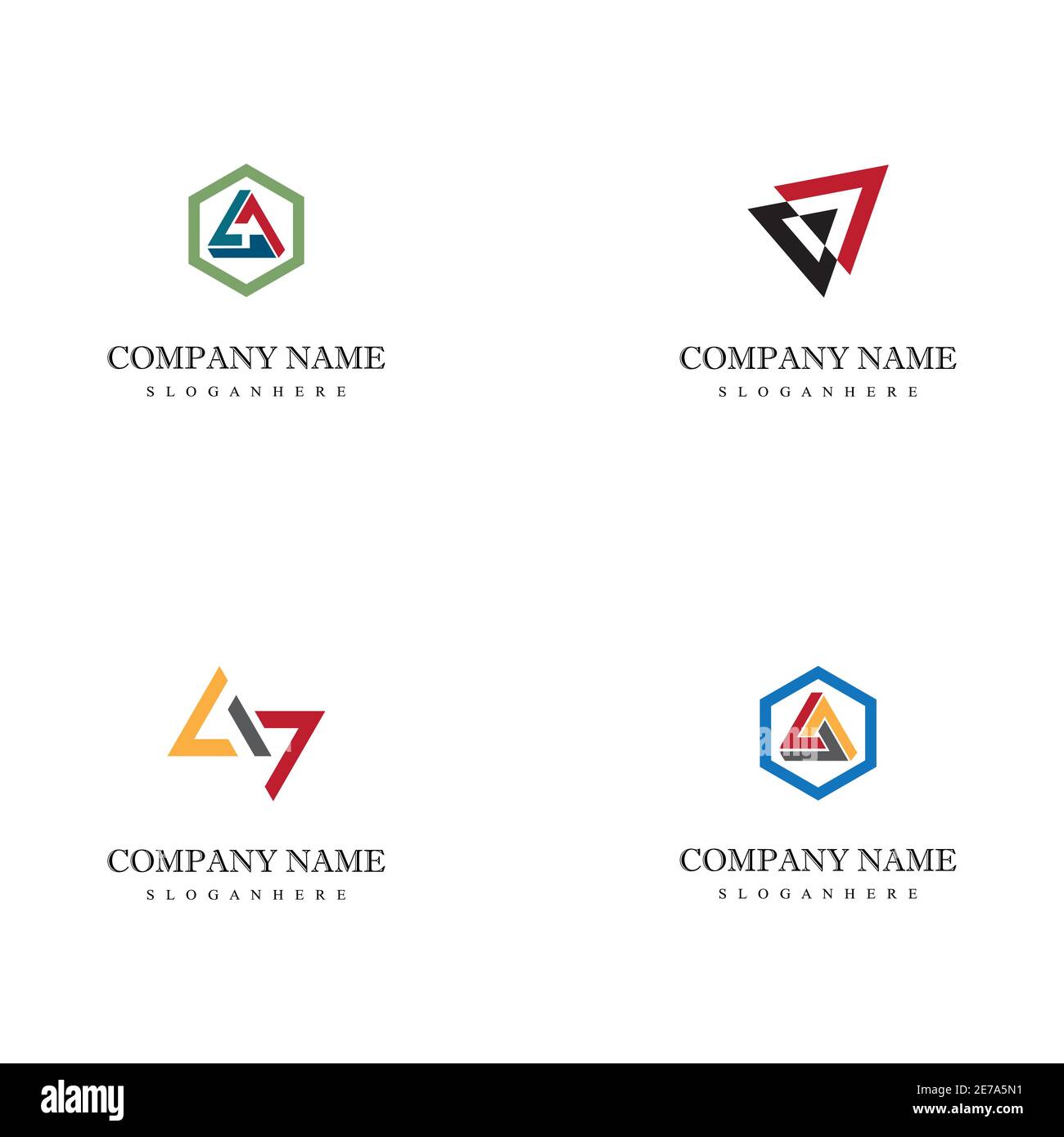 Design für Dreieck-Logo-Vorlage für Vektorsymbole festlegen Stock Vektor