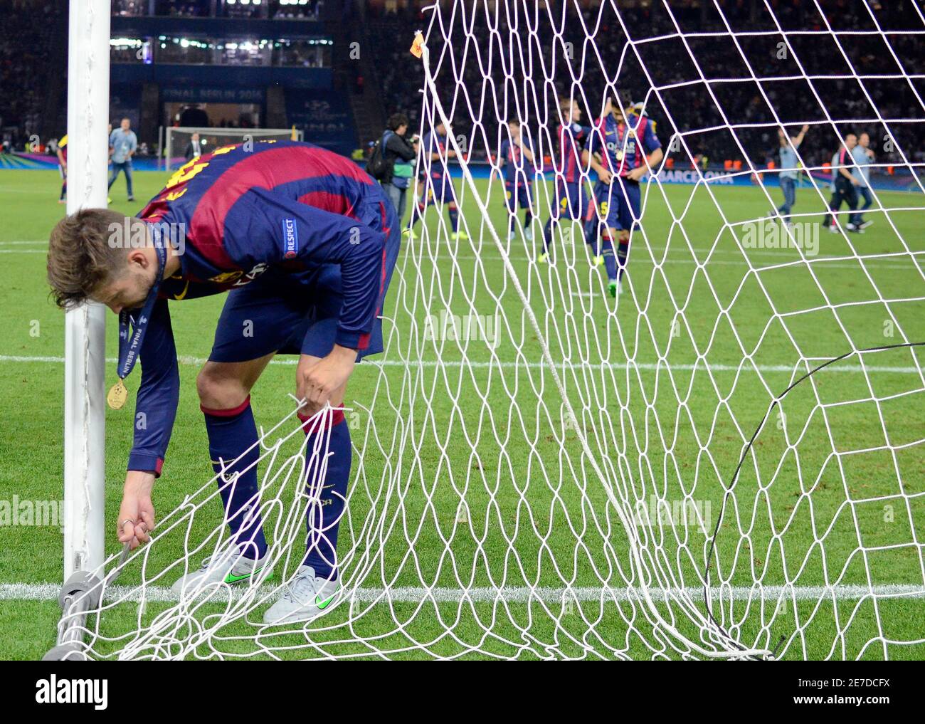 BERLIN, DEUTSCHLAND - 6. JUNI 2015: Gerard Pique im Rahmen des UEFA Champions League Finales 2014/15 zwischen Juventus Torino und FC Barcelona im Olympiastadion. Stockfoto