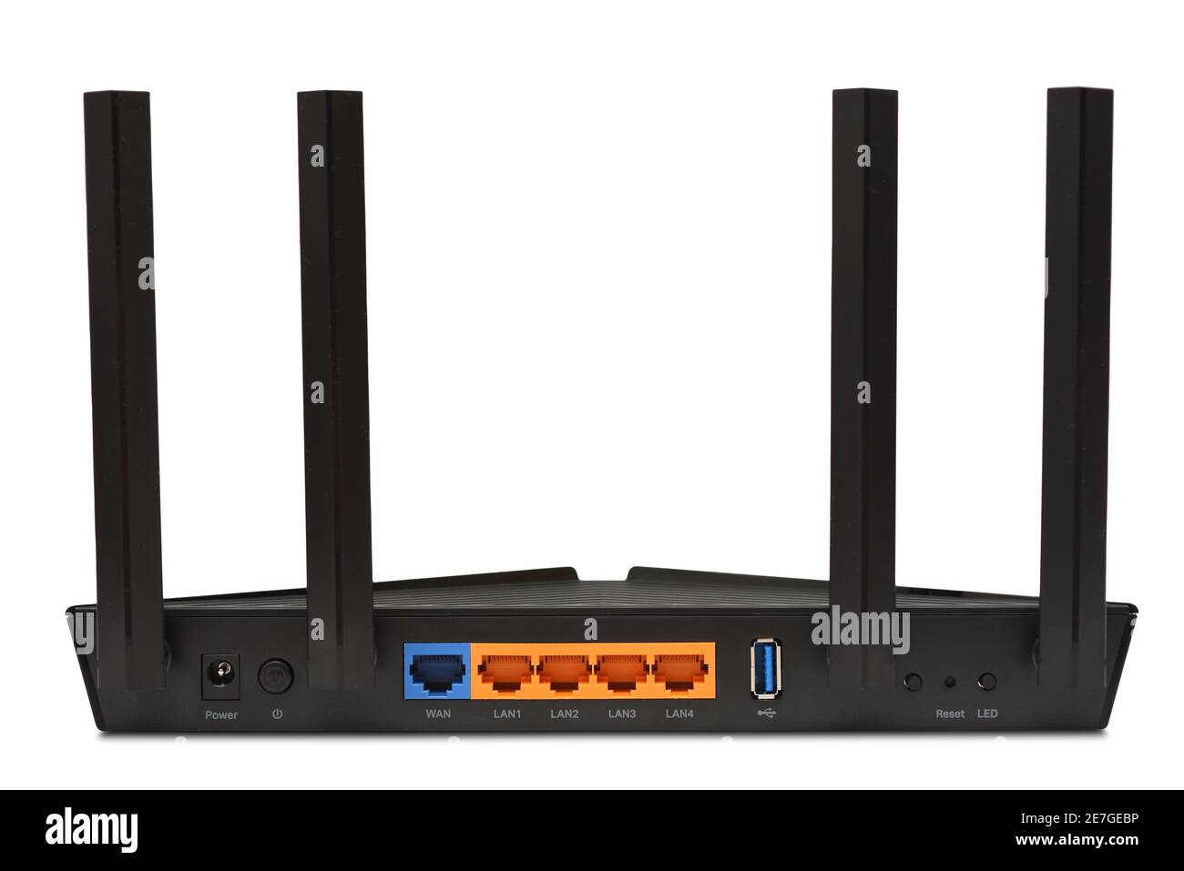 Moderner WLAN-Router mit USB-Anschluss für den Zugriff auf die Festplatte Über das Netzwerk Stockfoto