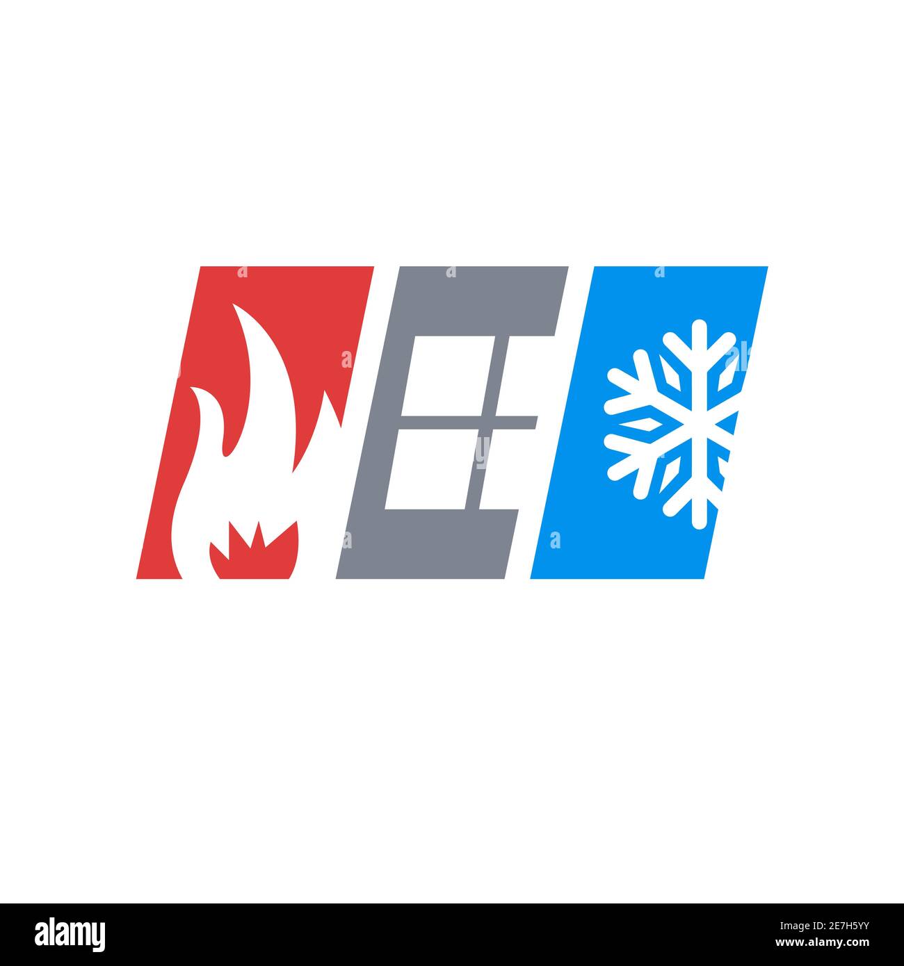 Kombination von Feuer-Dach-Schraubenschlüssel und Schneeflocken Symbol für hvac Logo Design Vektor Business Company Stock Vektor