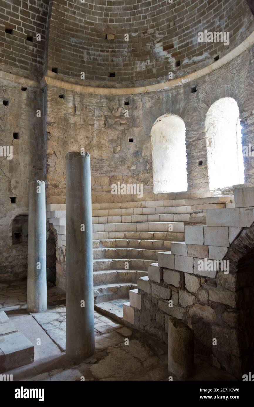 Architektonische Details in der St. Nicholas Kirche in Myra, wo St. Nikolaus starb und in der Türkei begraben Stockfoto