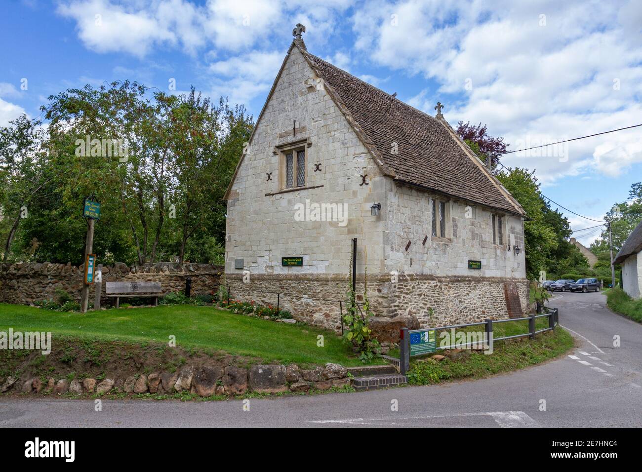 The Old School, jetzt Tom Brown's School Museum, Broad Street, Uffington, Oxfordshire, Großbritannien. Stockfoto
