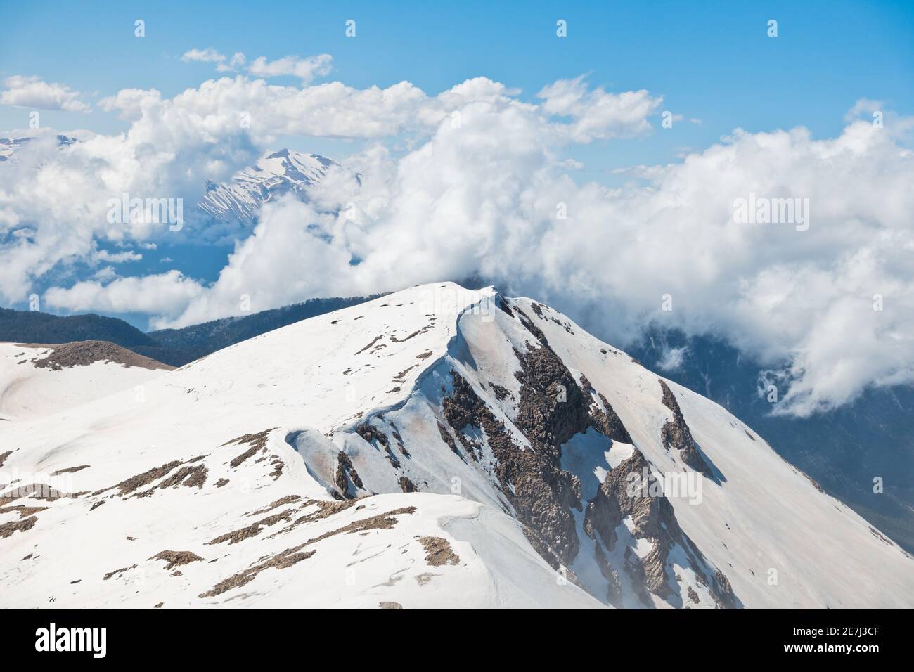 Aussichtspunkt von der Spitze des Tahtali Berges bei Olympos National park in der Türkei Stockfoto