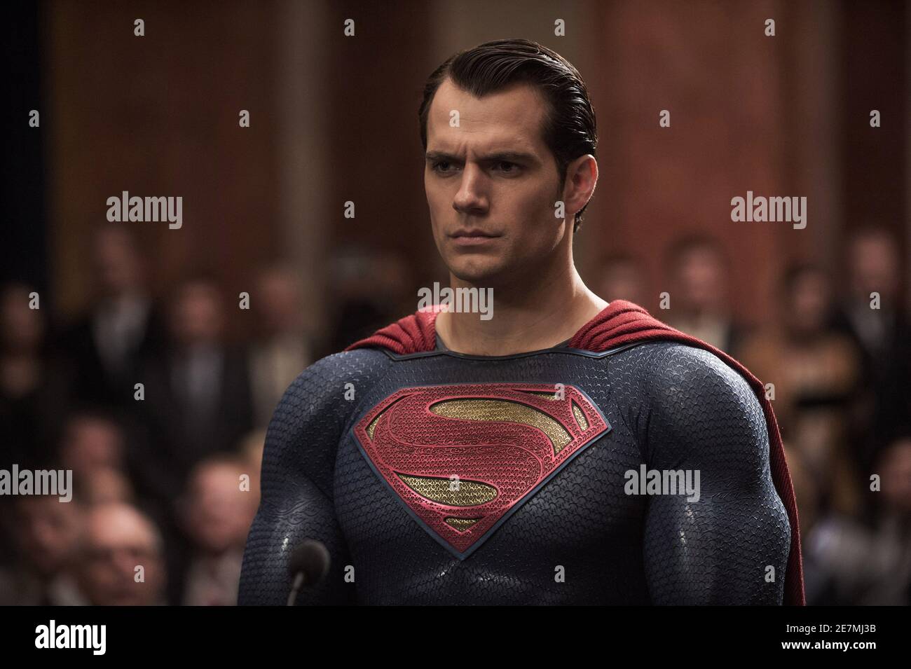 Batman vs Superman: Dawn of Justice (Film 2016). Mit Henry Cavill als Clark Kent / Superman Stockfoto