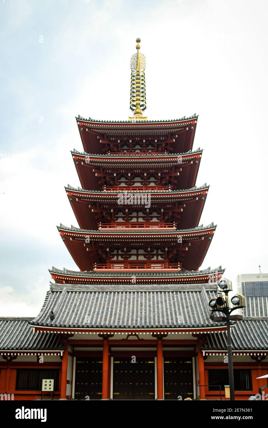 Fünfstöckige Pagode, Sensoji-Tempel in Tokio, Japan Stockfoto