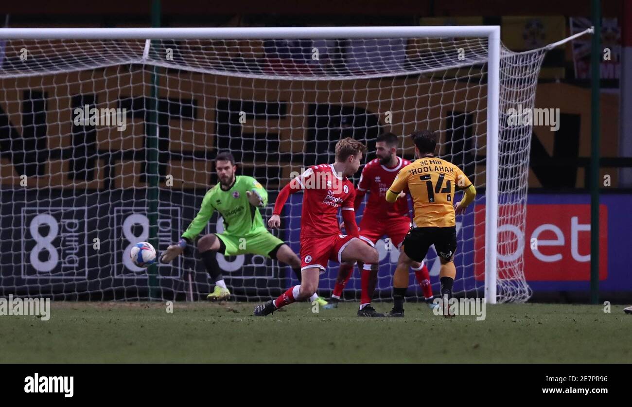 Cambridge, Großbritannien. Januar 2021. Cambridge Wesley Hoolahan punktet während EFL Sky Bet League zwei Spiel zwischen Cambridge United und Crawley Town im Abbey Stadium in Cambridge. Kredit: James Boardman/Alamy Live Nachrichten Stockfoto