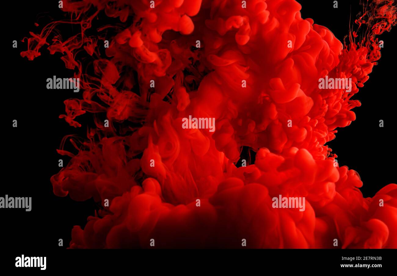 Rote abstrakte Textur auf Schwarz. Stockfoto