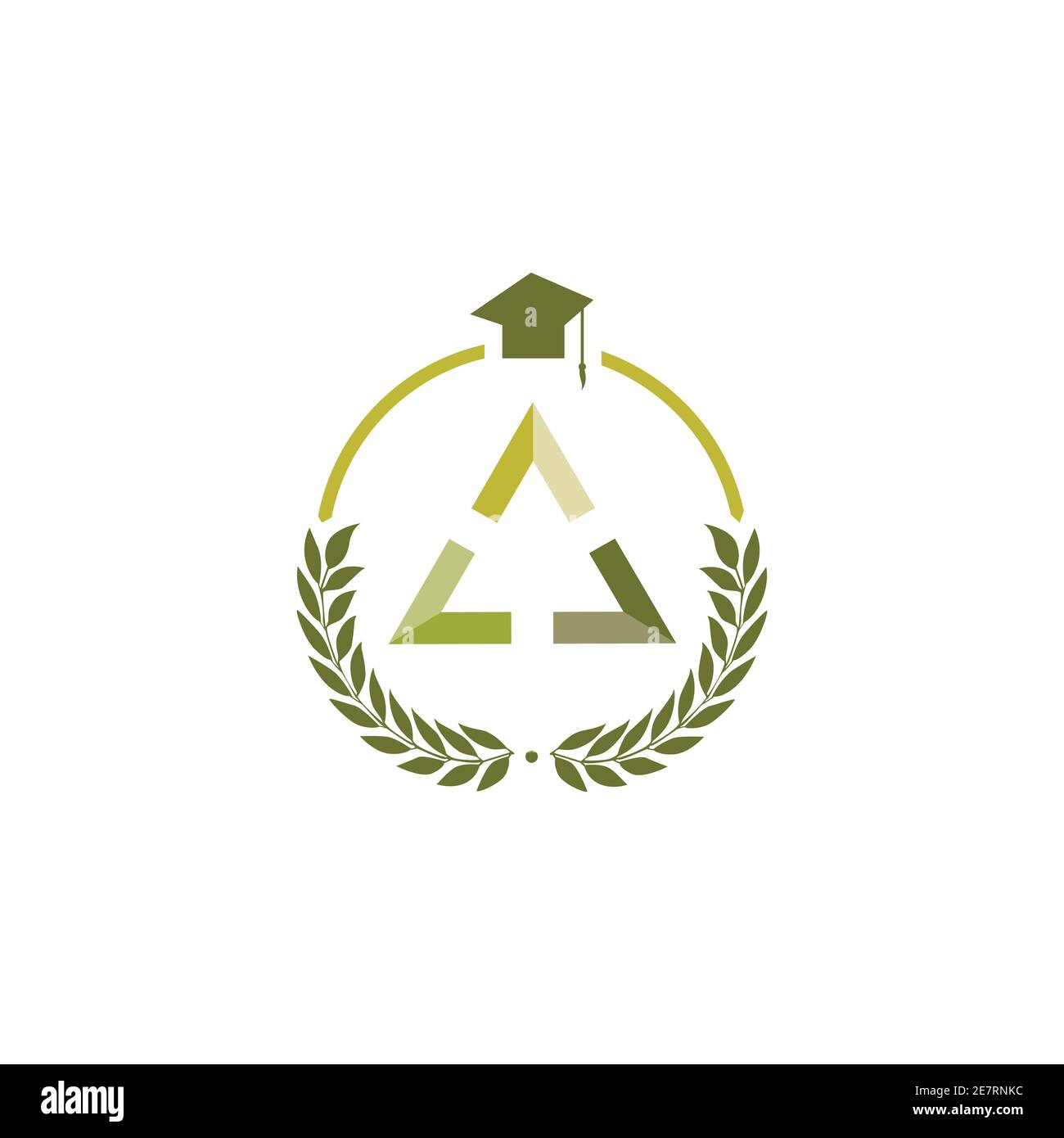 Abstrakte Dreieck Symbol Bildung Logo Emblem Design Vorlage. Abstraktes Bildungslogo für Schule oder Universität Designvorlage Stock Vektor