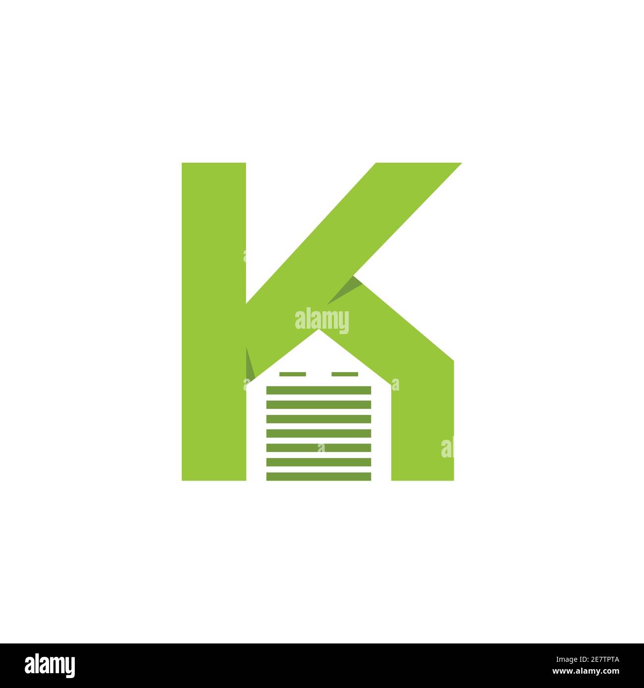 Buchstabe K Garagentor Logo Vektor-Design. Buchstaben Marke Schriftzug Logo der Garagentor Unternehmen mit dem Buchstaben K Stock Vektor