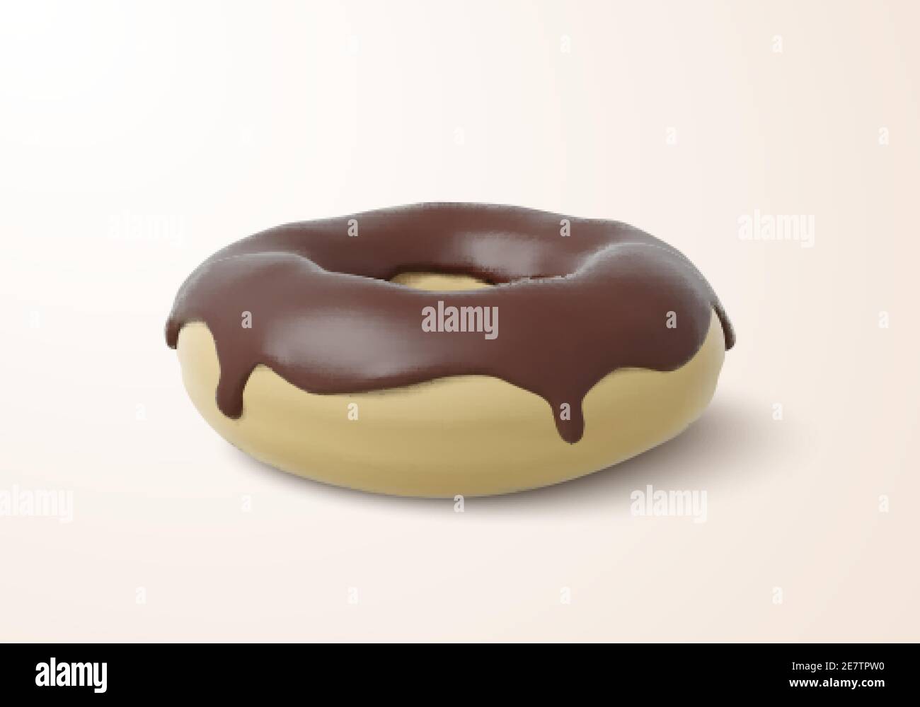 Süßer Donut mit Schokoladencreme darauf. Bäckerei oder Café Menü Dekoration Element Vektor Illustration Stock Vektor