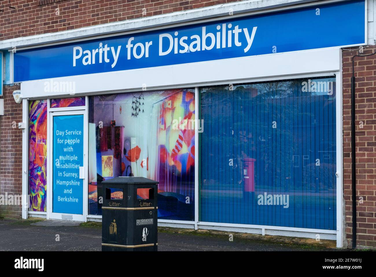 Parity for Disability Center, lokale Wohltätigkeitsorganisation für Menschen mit mehreren Behinderungen, Farnborough, Hampshire, Großbritannien Stockfoto