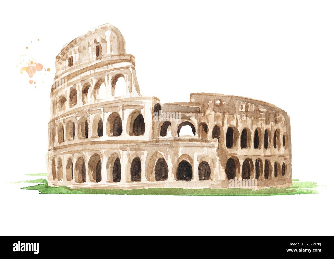 hand-drawn-illustration-colosseum-rome-stockfotos-und-bilder-kaufen