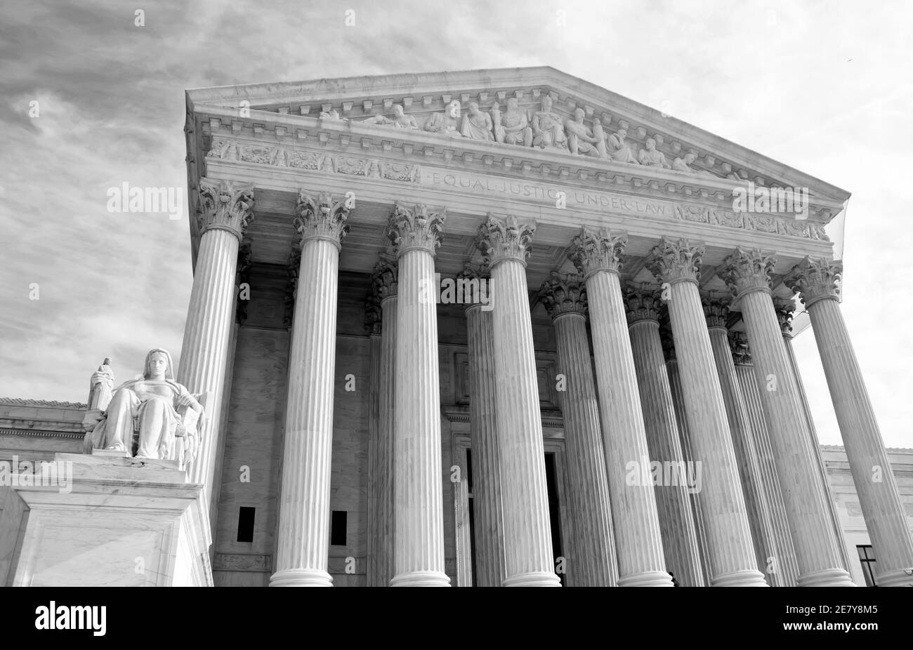 Gebäude des Obersten Gerichtshofs der Vereinigten Staaten in Washington DC, USA Stockfoto