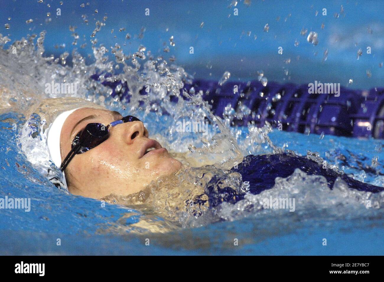 Der französische Camille Muffat tritt am 1. April 2007 in der Rod Laver Arena in Melbourne, Australien, auf dem 400 Meter Einzelmedley der Frauen bei der 12. FINA-Weltmeisterschaft an. Foto von Nicolas Gouhier/Cameleon/ABACAPRESS.COM Stockfoto