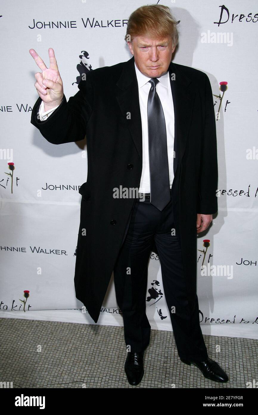 Donald Trump nimmt an der Johnnie Walkers Fashion Show 'Deeded to Kilt 2007' Teil, die am 2. April 2007 im Capitale in New York City, NY, USA, stattfand. Foto von Gerald Holubowicz/ABACAPRESS.COM Stockfoto