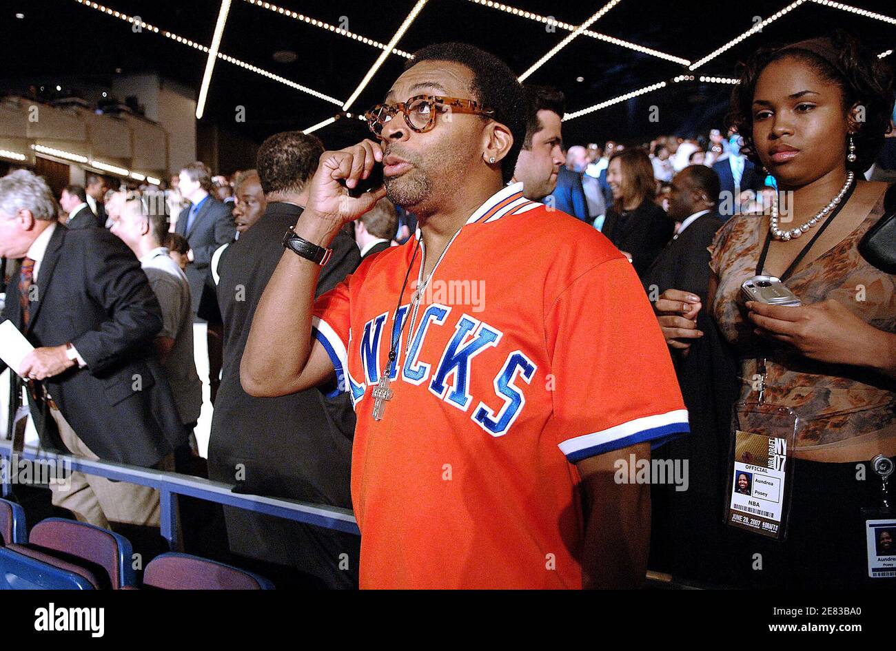 Regisseur Spike Lee, einer der größten Basketballfans, nimmt am 2007. Juni 2007 am NBA Draft 28 im Madison Square Garden in New York City, NY, USA Teil. Foto von Olivier Douliery/ABACAPRESS.COM Stockfoto