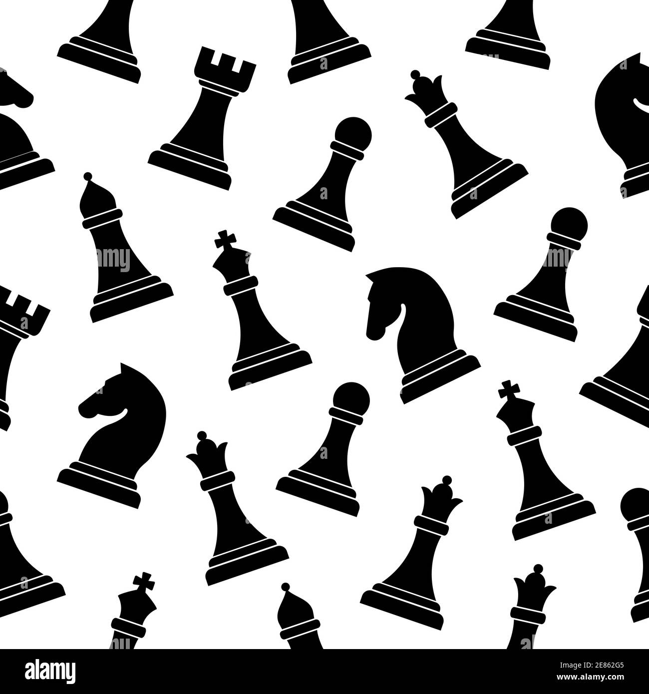 Nahtloser Schachmuster Vektor Hintergrund. Board Smart Spiel Konzept. Vektorgrafik schwarze Zahlen. Stock Vektor