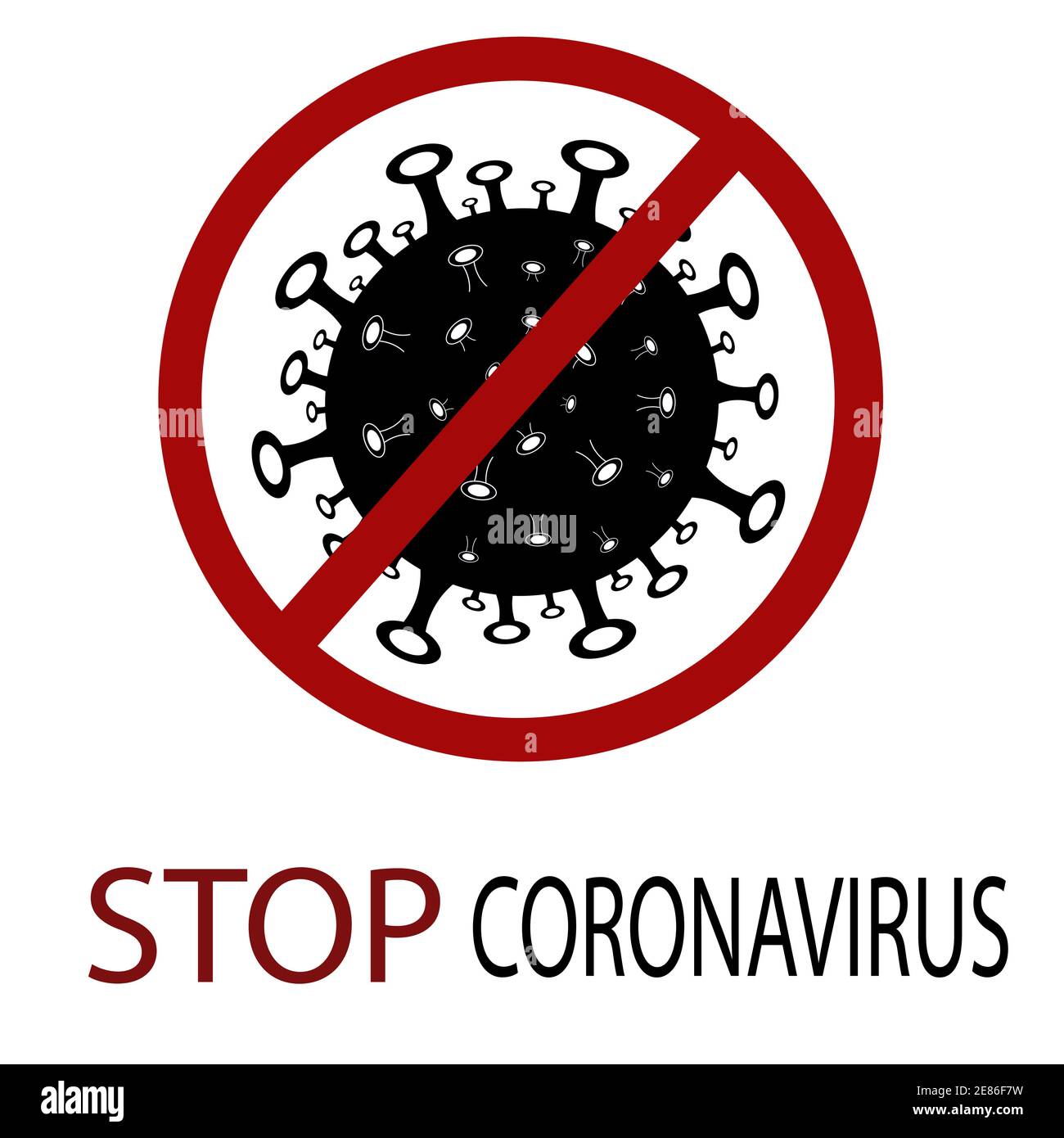 Bakterienpneumonie Keim unter einem Mikroskop während eines Coronavirus Pandemiemusters mit rotem Stoppzeichen Stock Vektor
