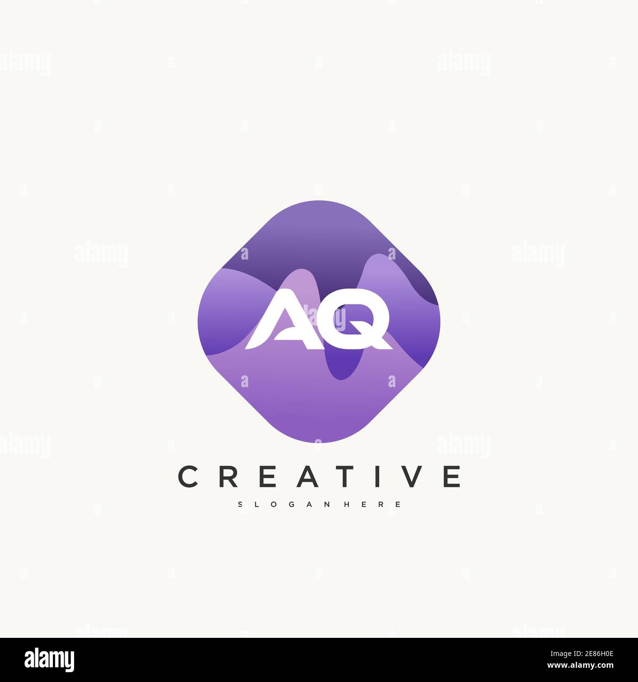 AQ Initial Letter Logo Icon Design Vorlage Elemente mit Welle Farbenfrohe Kunst Stock Vektor