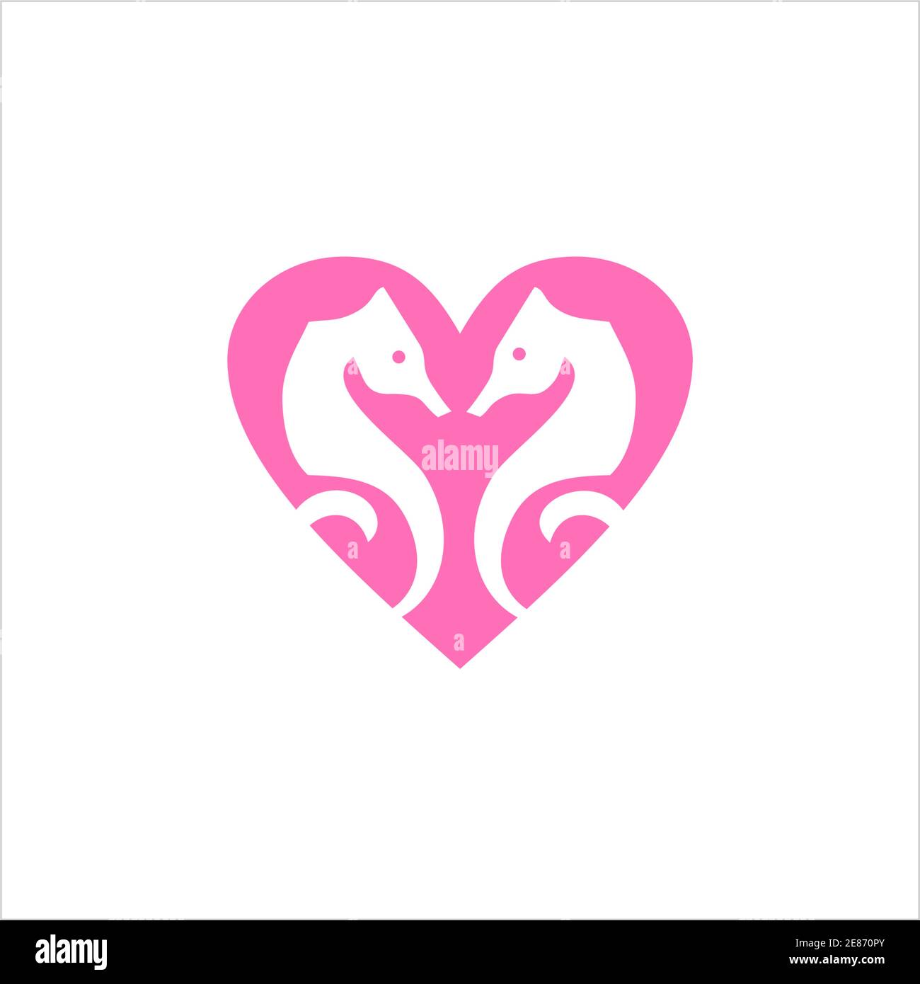 Einfache romantische Paar Seepferdchen Unternehmen Vektor-Logo Stock Vektor