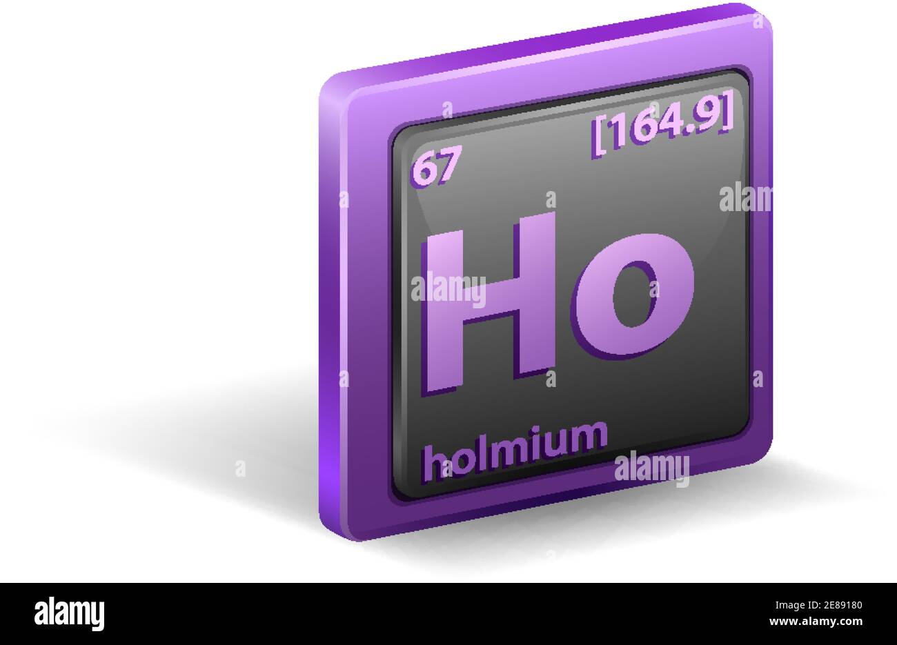 Holmium-chemisches Element. Chemisches Symbol mit Ordnungszahl und atomarer Masse. Abbildung Stock Vektor