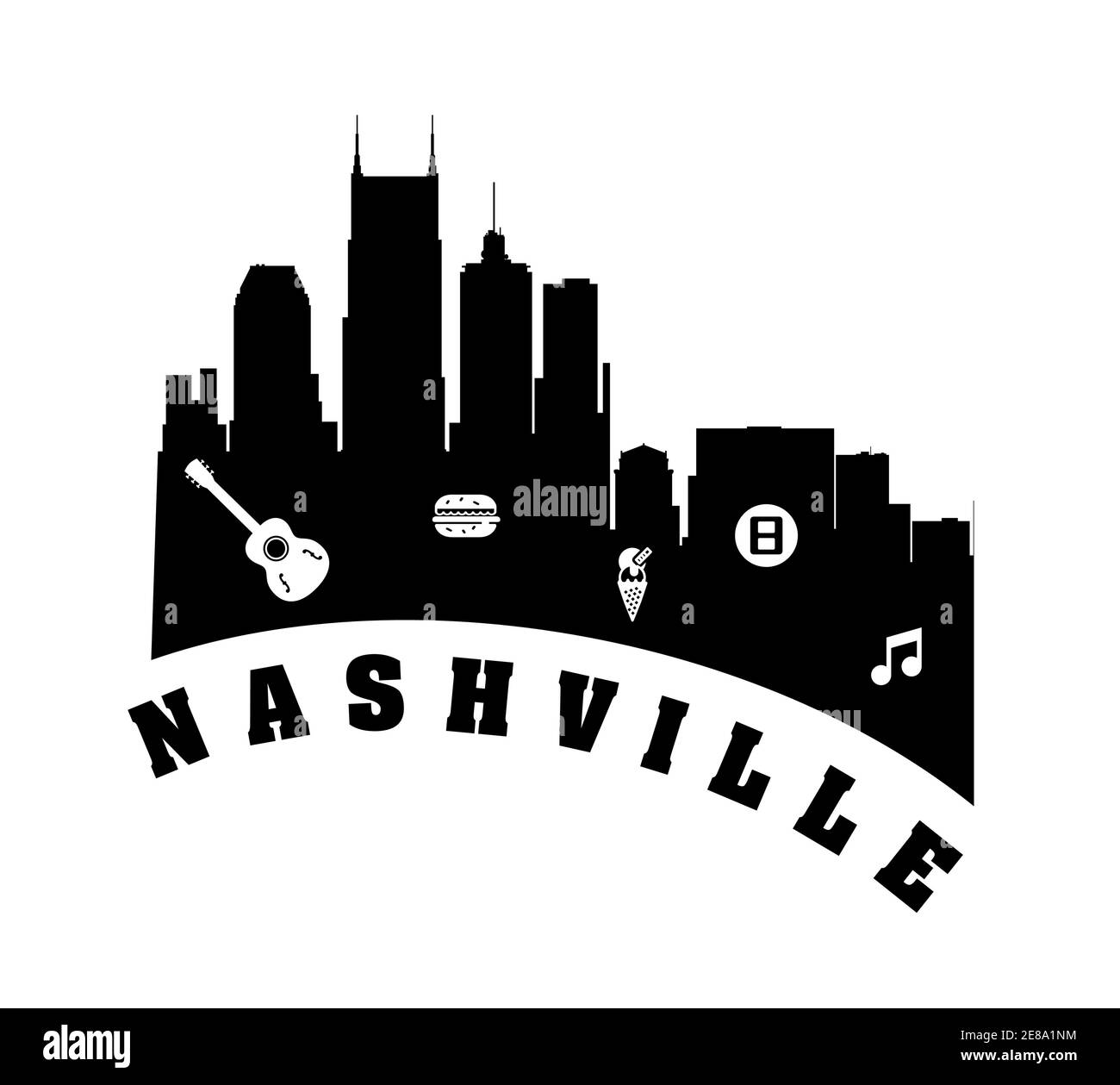 nashville City Logo, Symbol und Illustration Stock Vektor