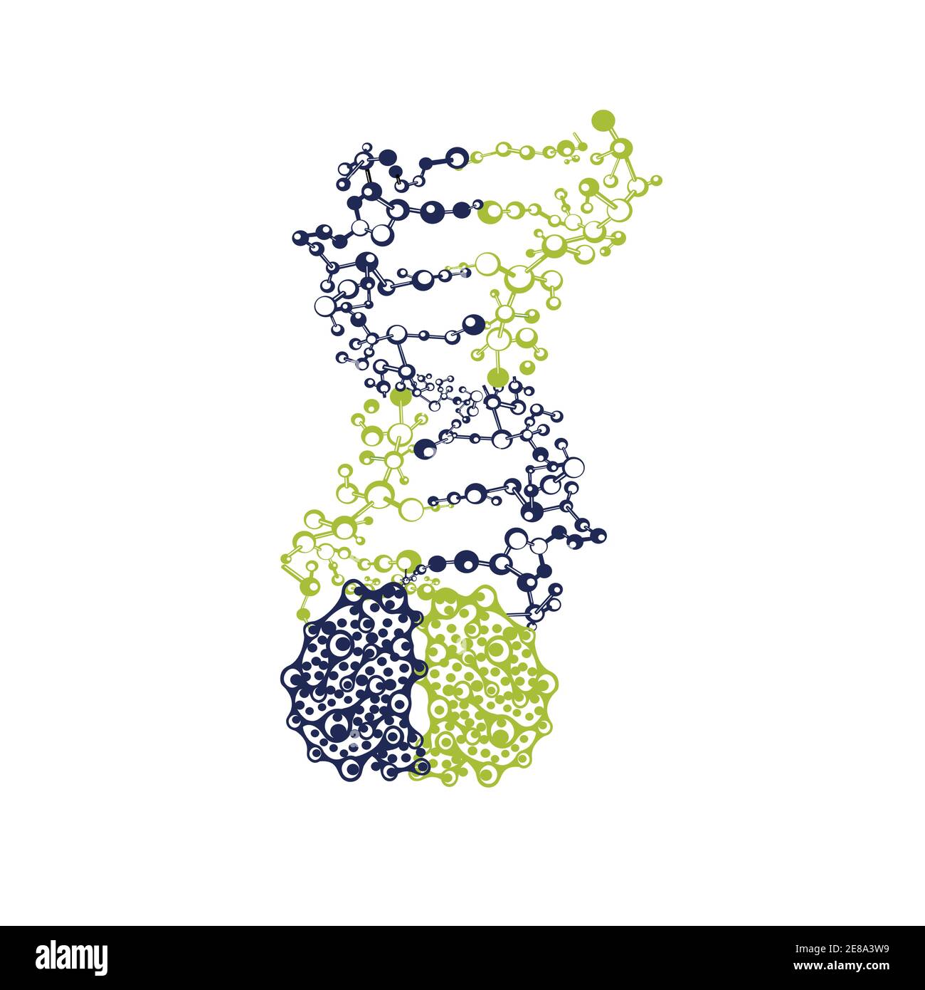 Gehirn DNA Helix Gen Chromosom Logo und Vektor-Symbol Stock Vektor