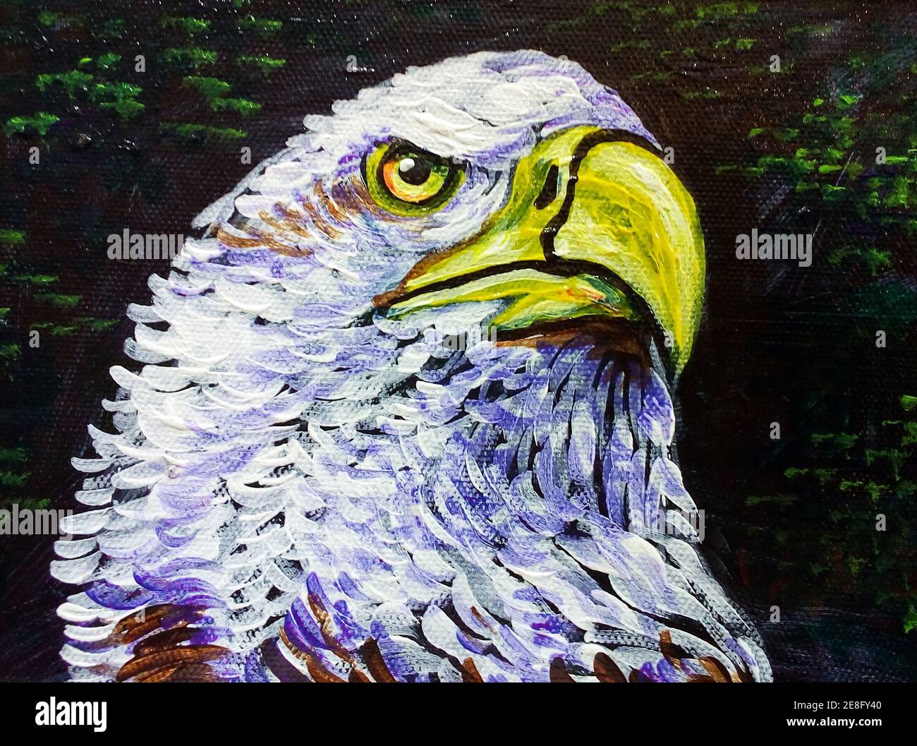 Kunst, Malerei, Bildende Kunst, Ölfarbe, Adler, Vögel, aus Thailand Stockfoto