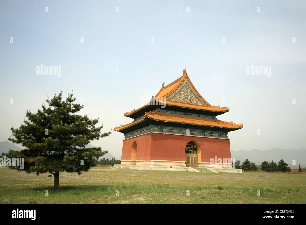 Chinesische antike Architektur, Landschaft, Nahaufnahme von Bilder, östlichen Qing-Gräber, Alcudia County, Hebei, China. Stockfoto